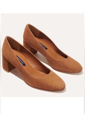 Margaux “The Heel” Suede Block Heel Pumps
